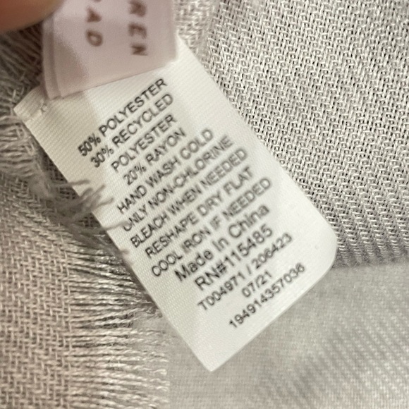 LC Lauren Conrad Oversize Scarf Wrap Shawl Neck Warmer Gray Polka Dot 72X30 - Picture 4 of 7